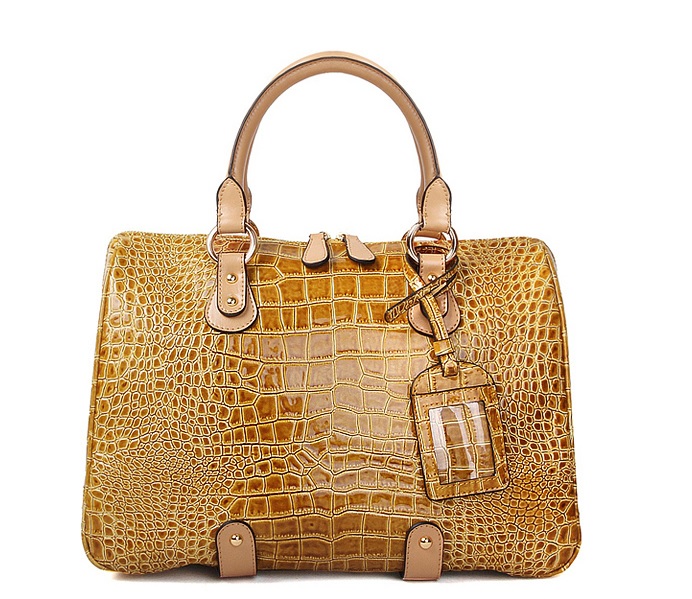 CROC-EMBOSSED GRACE SHOULDER BAG on Luulla