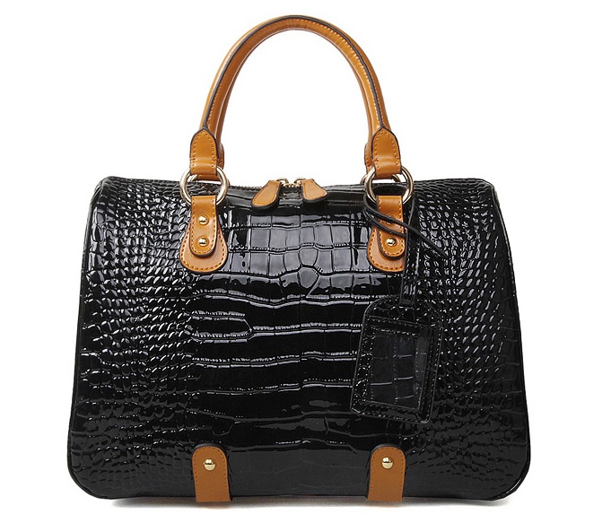Croc-Embossed Mini Shoulder Bag
